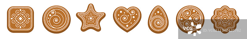 白色糖霜姜饼图片素材