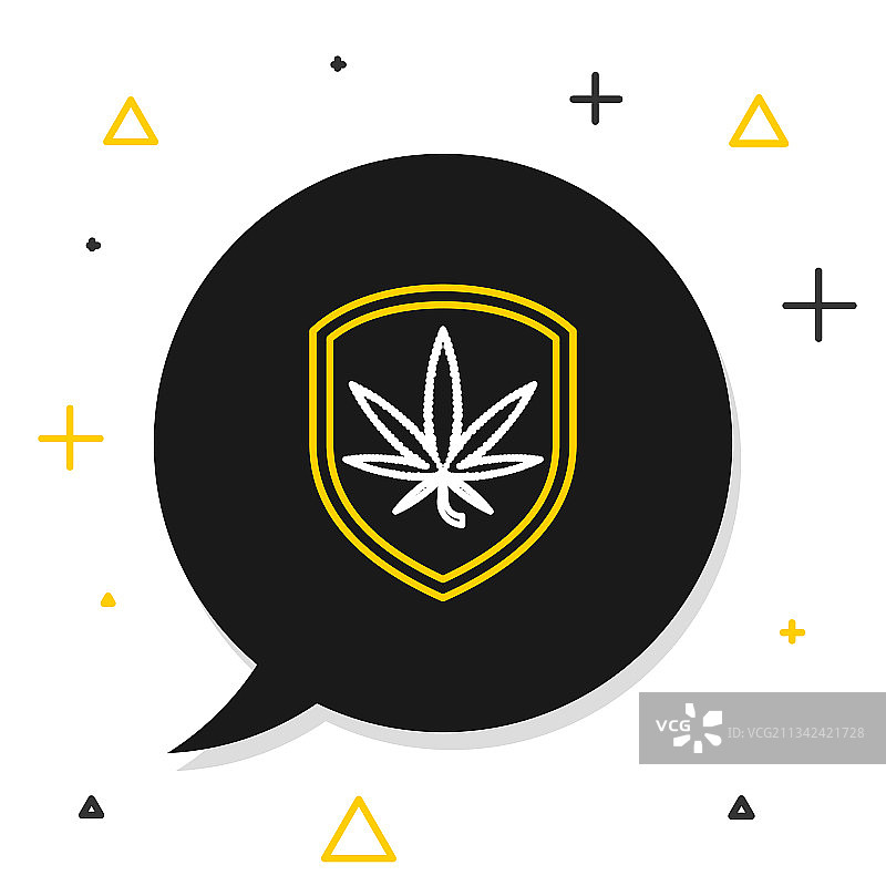 大麻叶盾牌图标图片素材