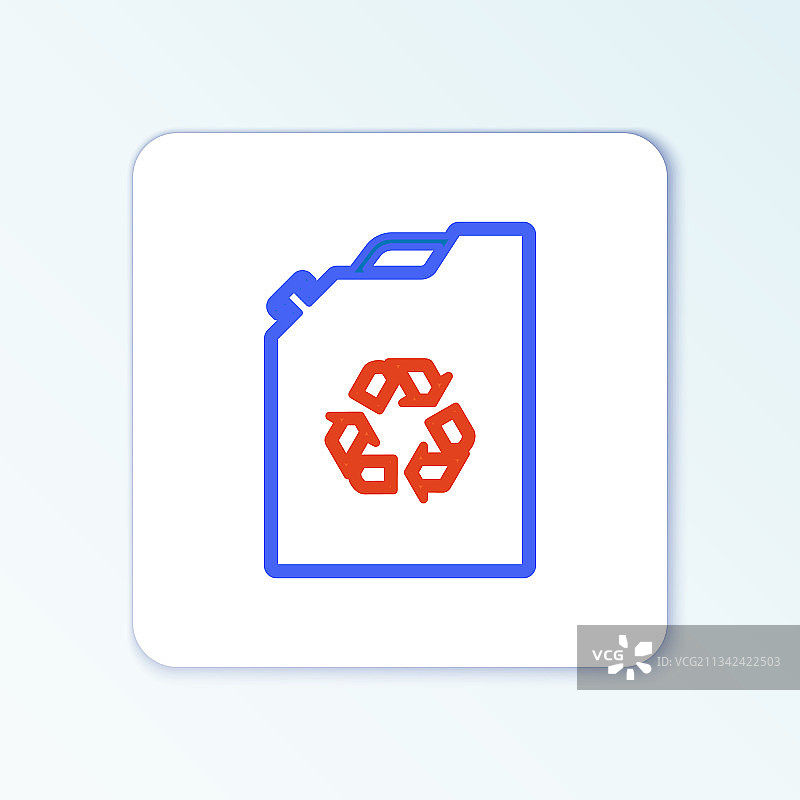 白色背景上的线条环保燃料罐图标图片素材