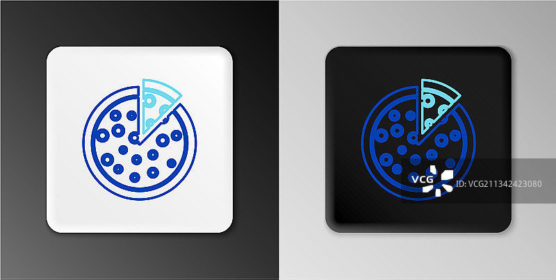 灰色背景上的线条披萨图标图片素材