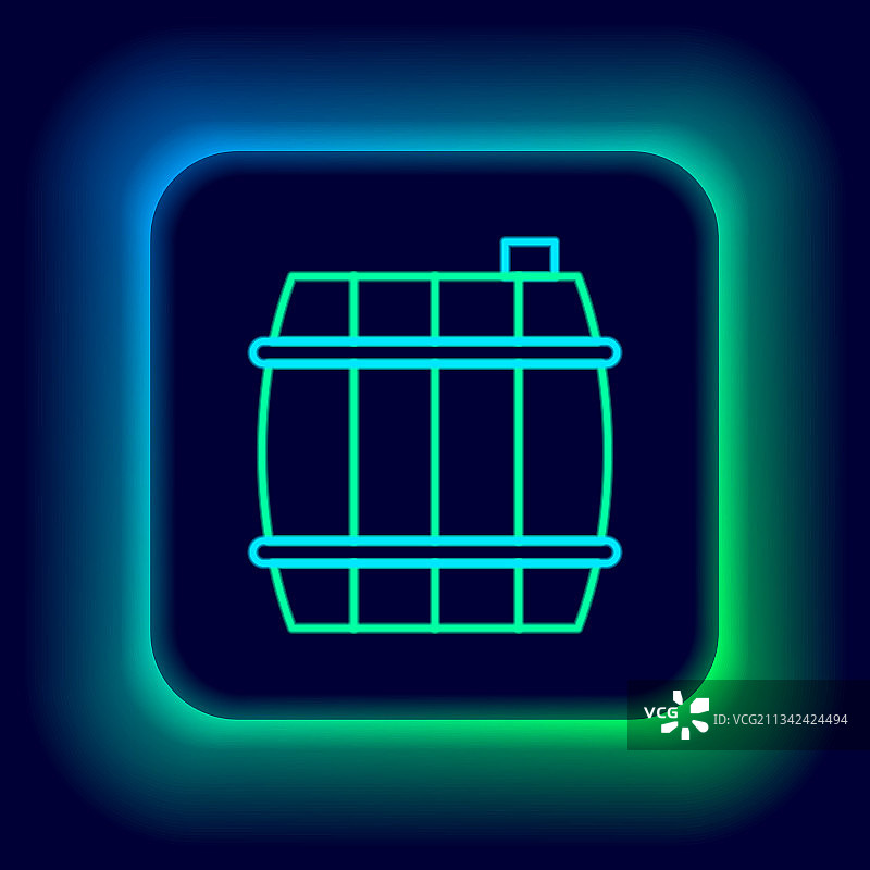 发光的霓虹灯木桶图标图片素材