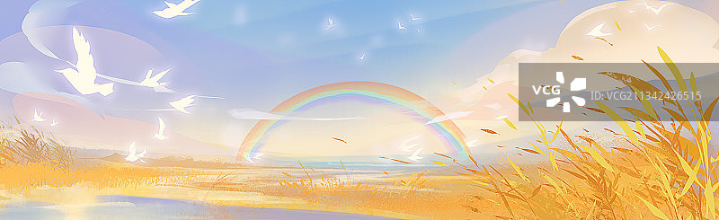 秋天彩虹图片素材