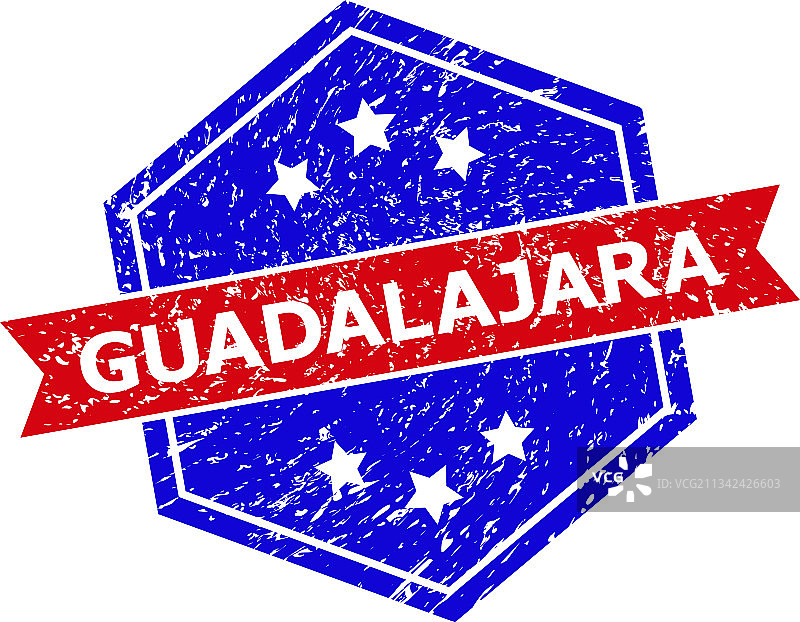 六边形双色瓜达拉哈拉水印图片素材