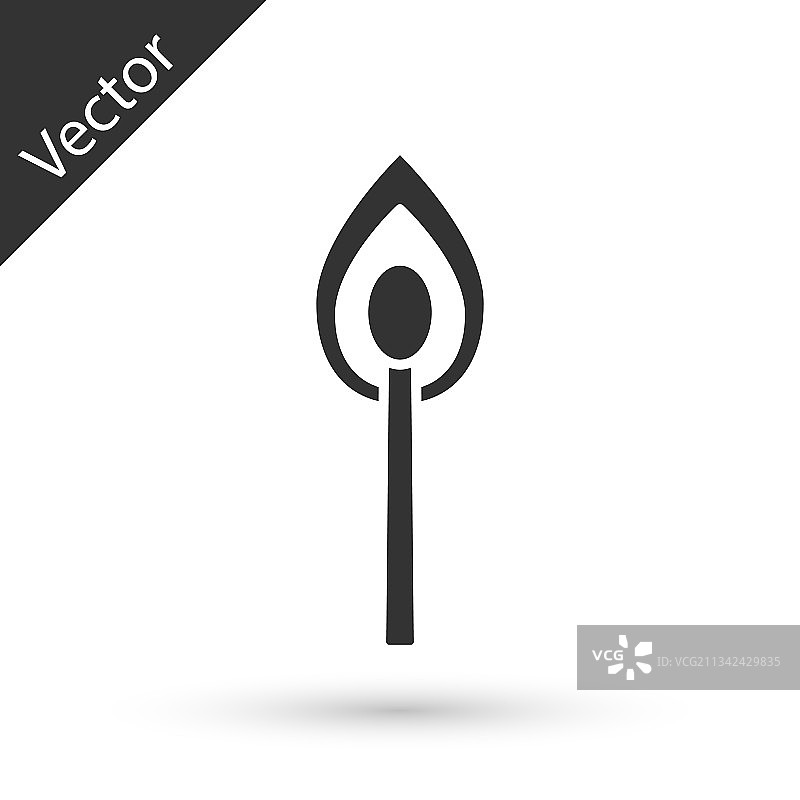 灰色燃烧的火柴图标图片素材