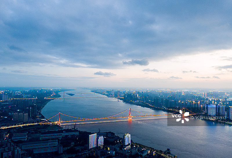 长江,鹦鹉洲大桥,桥,夜晚,长江大桥图片素材
