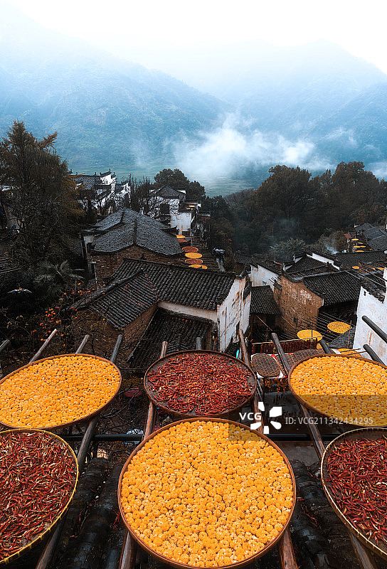 中国江西 篁岭晒秋图片素材