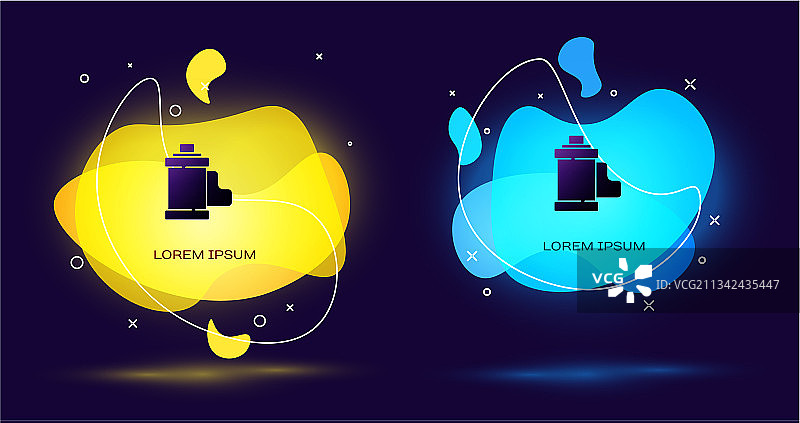 黑色复古胶卷盒图标图片素材