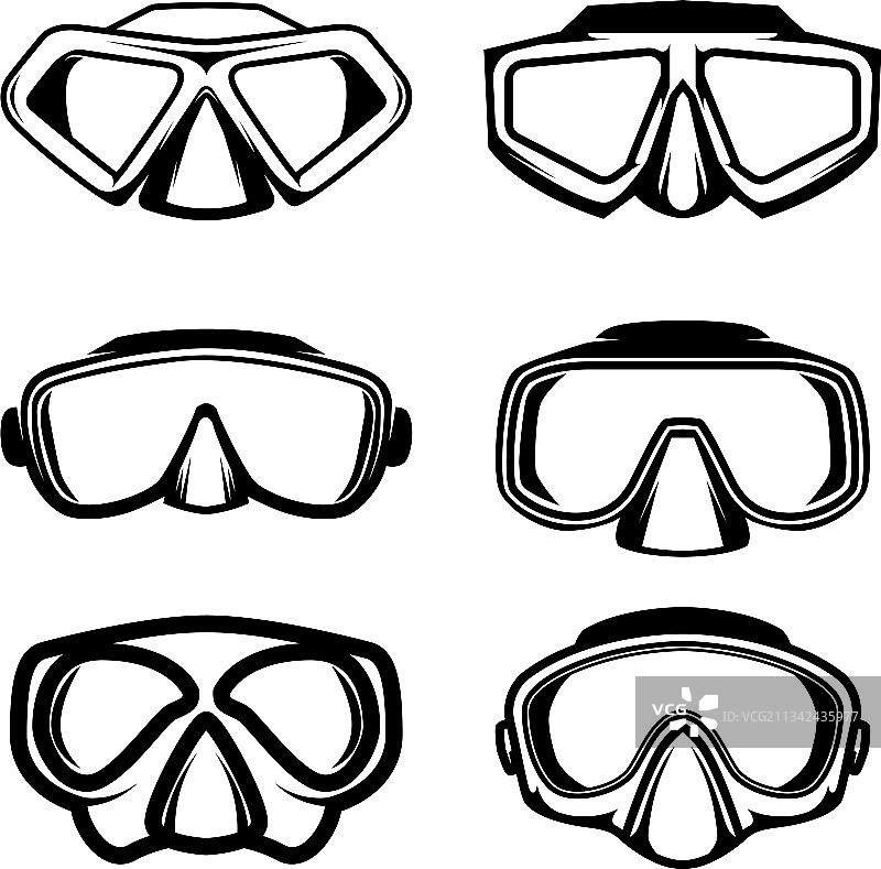 潜水面罩logo设计元素图片素材