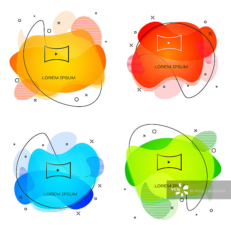 白色背景上的黑色在线播放视频图标图片素材