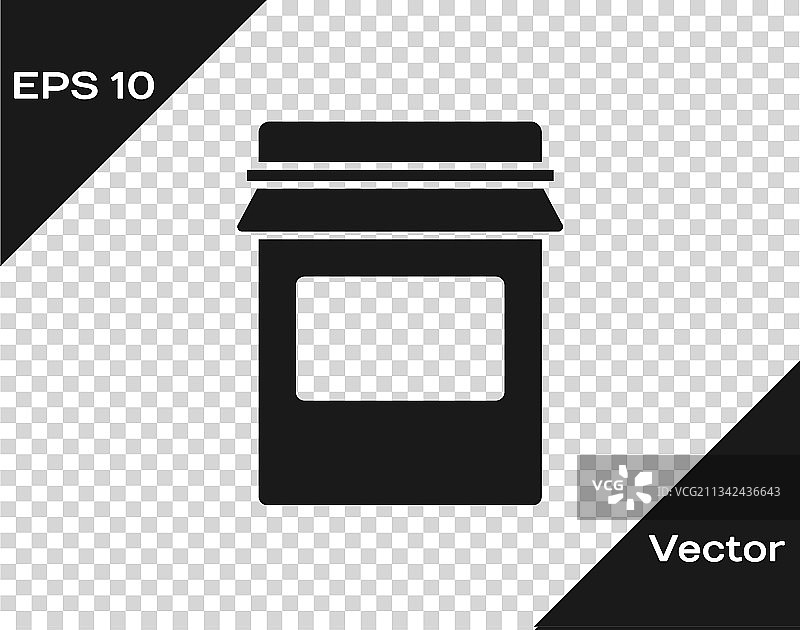 黑色果酱罐图标（透明背景）图片素材