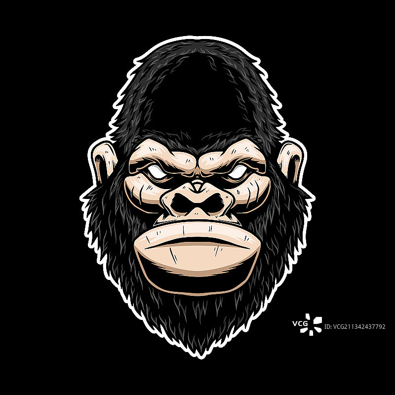 大猩猩头像Logo标签设计元素图片素材