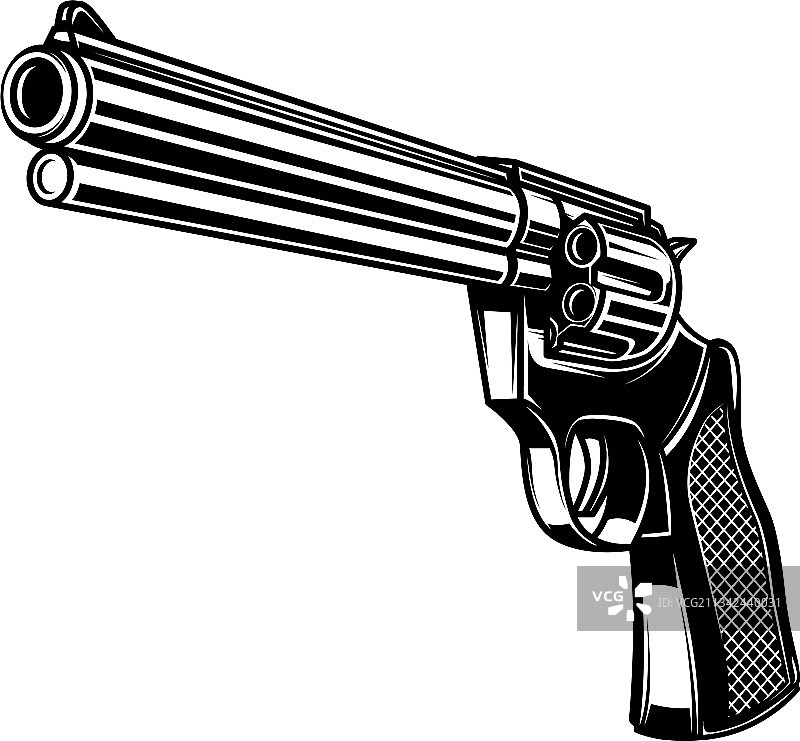 单色左轮手枪设计元素图片素材