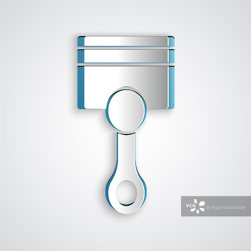 灰色背景上的剪纸风发动机活塞图标图片素材