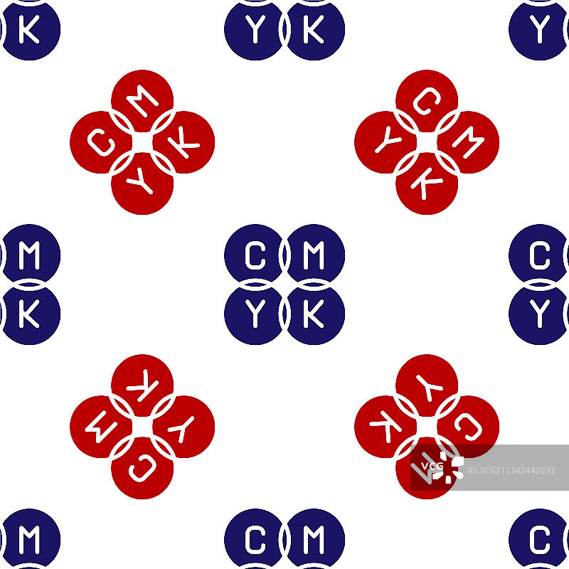 蓝色和红色CMYK混色图标图片素材