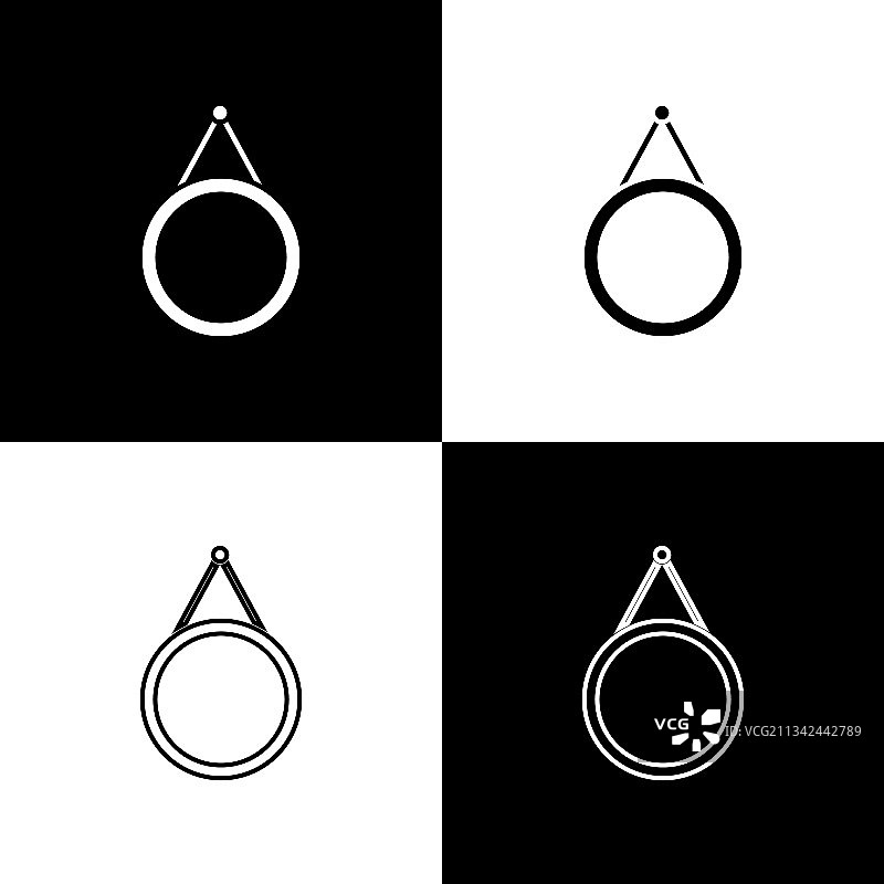 黑白镜子图标素材图片素材