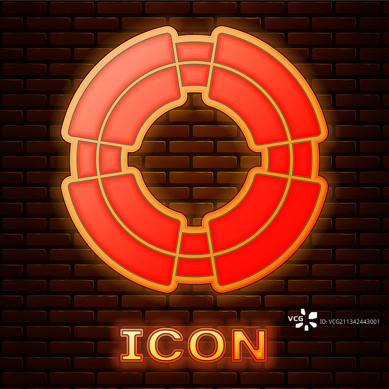 发光霓虹商务救生圈图标图片素材