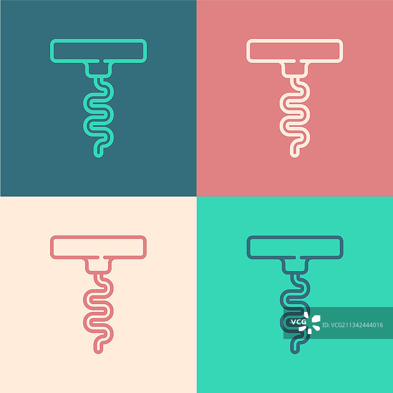 波普艺术线条葡萄酒拔塞钻图标图片素材