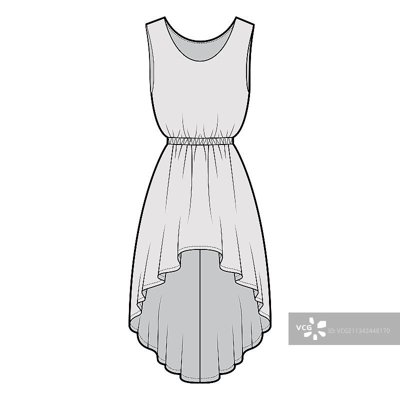 高低连衣裙技术时装图片素材