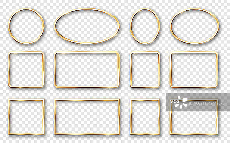 金色闪亮阴影边框合集图片素材