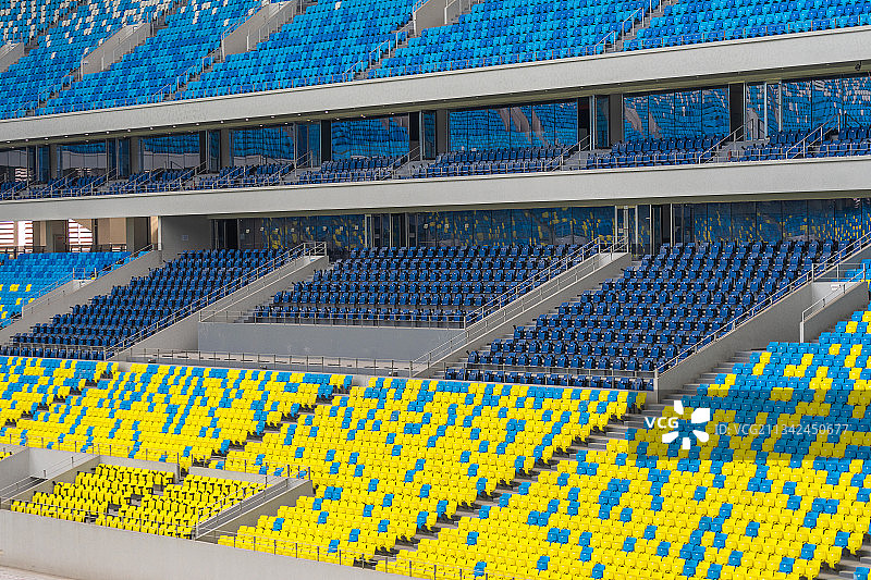 四川省成都市凤凰山体育中心足球场内部空间（大运会比赛场馆）图片素材