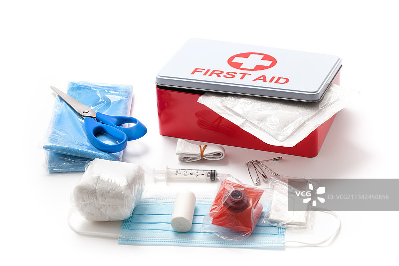 白色背景上的各种物体（高角度）图片素材