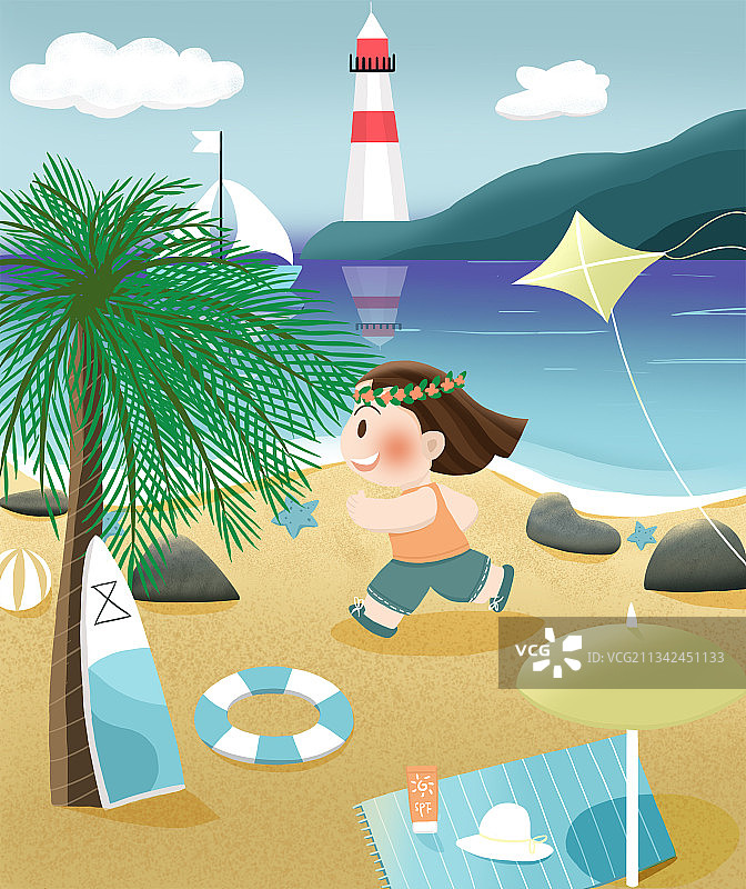 海边跑步图片素材