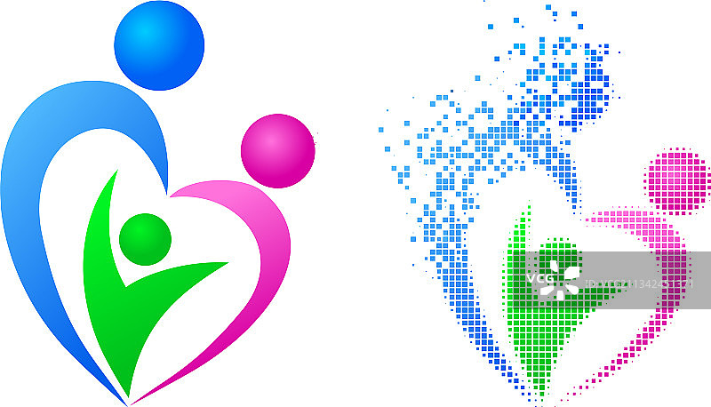 点状渐变家庭图标图片素材