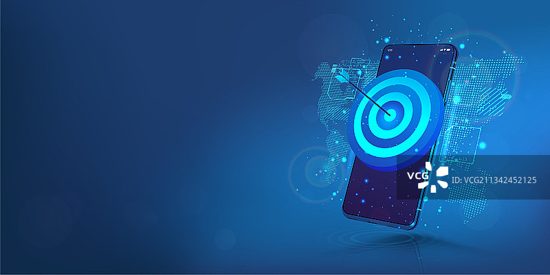 智能手机屏幕飞镖靶概念图片素材