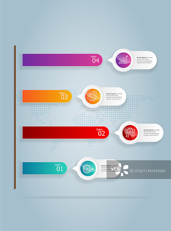 抽象横向增长图表信息图4图片素材