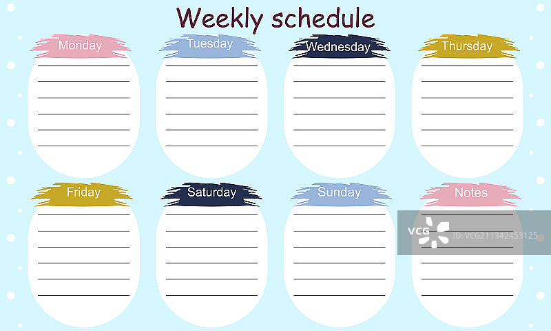 每日创意每周计划表模板设计图片素材