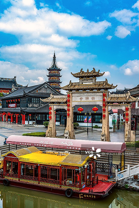江苏无锡南禅寺古运河景观图片素材
