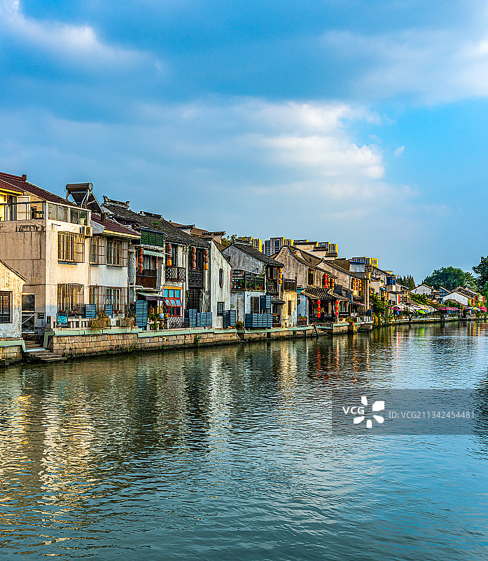 无锡南长街清名桥古运河景区水弄堂民居图片素材