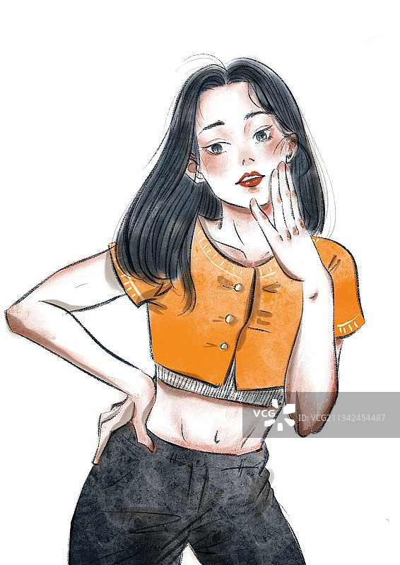 女孩插画图片素材