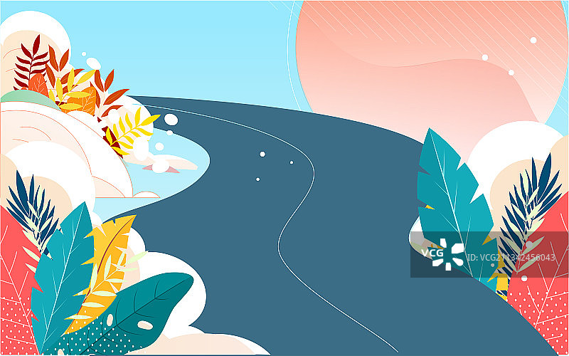 车险海报秋季旅游出行秋游交通汽车保险插画图片素材