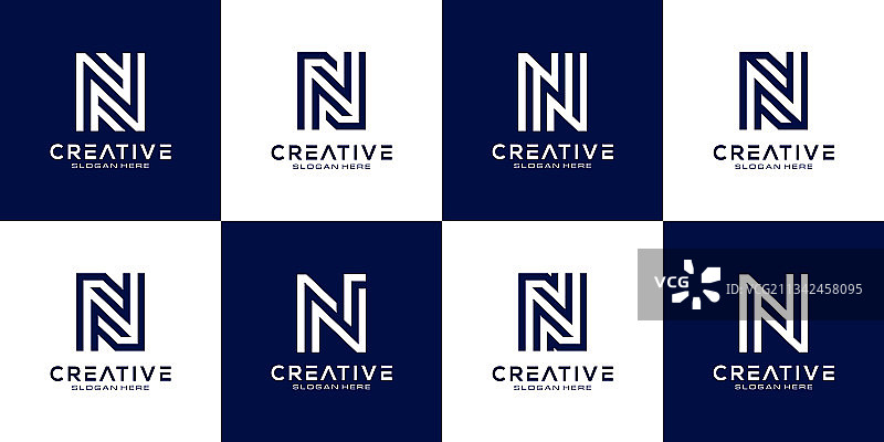 N字母抽象logo模板图片素材