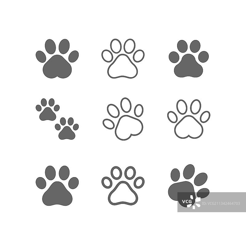 猫狗爪子图标图片素材