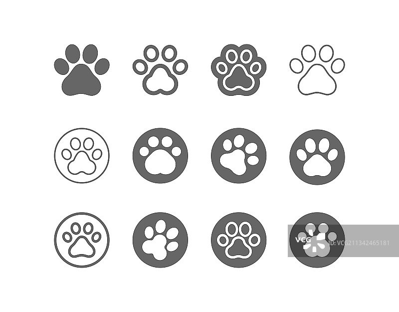 猫狗爪子图标图片素材
