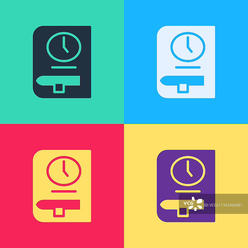 波普艺术阅读时间图标图片素材