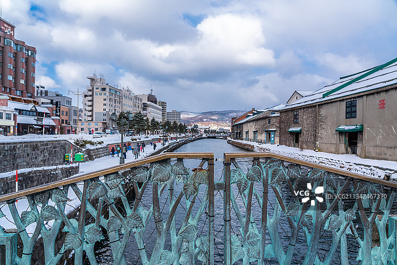 日本明治小樽运河风景图片素材