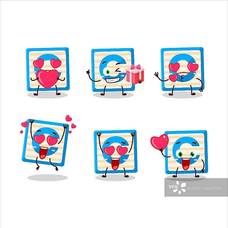 可爱的C卡通积木图片素材