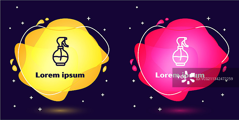 蓝色背景上的喷雾瓶线条图标图片素材