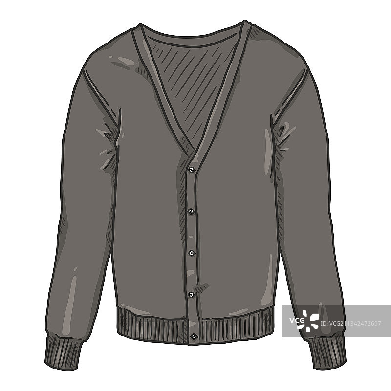 白色背景上的灰色开衫图片素材