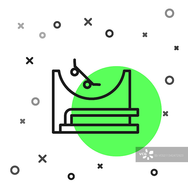 黑色线条：滑板公园图标图片素材