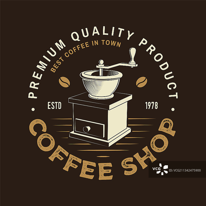 咖啡店logo徽章模板图片素材