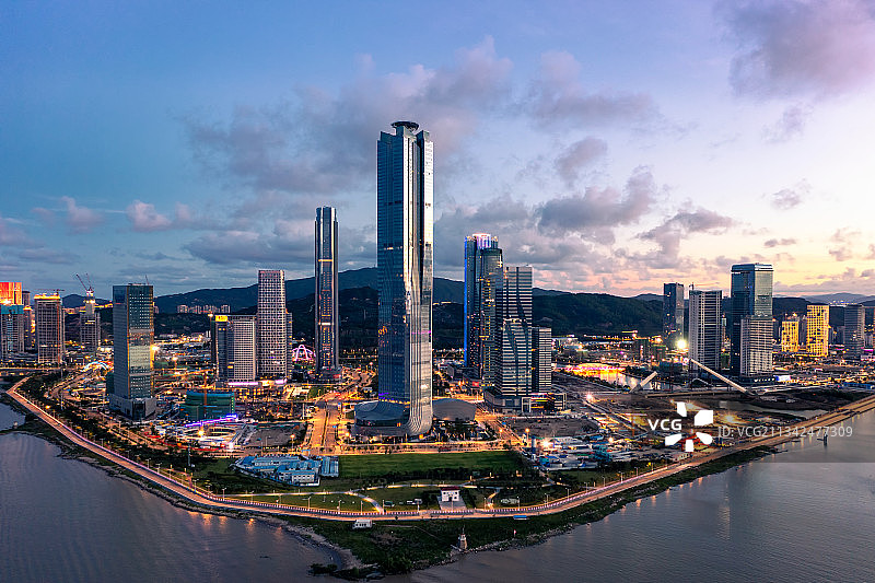 横琴自贸区和澳门图片素材