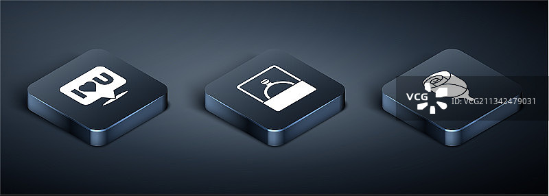 2.5D“我爱你”语音气泡模型图片素材