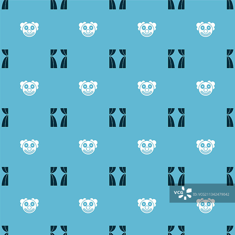 马戏团帷幕升起和小丑头像图片素材