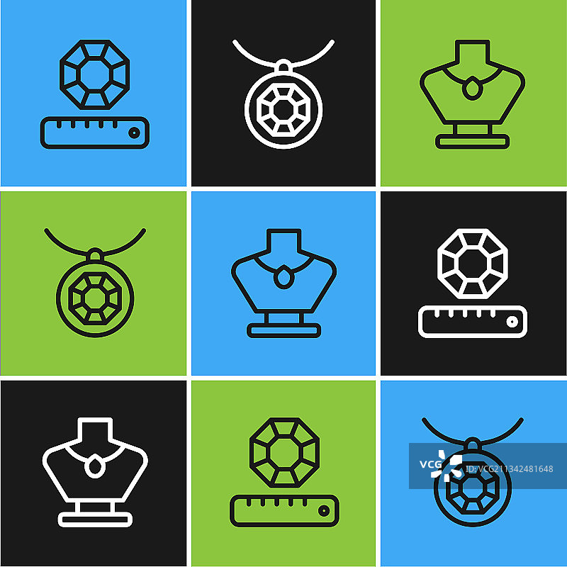 宝石项链人体模型和吊坠图片素材