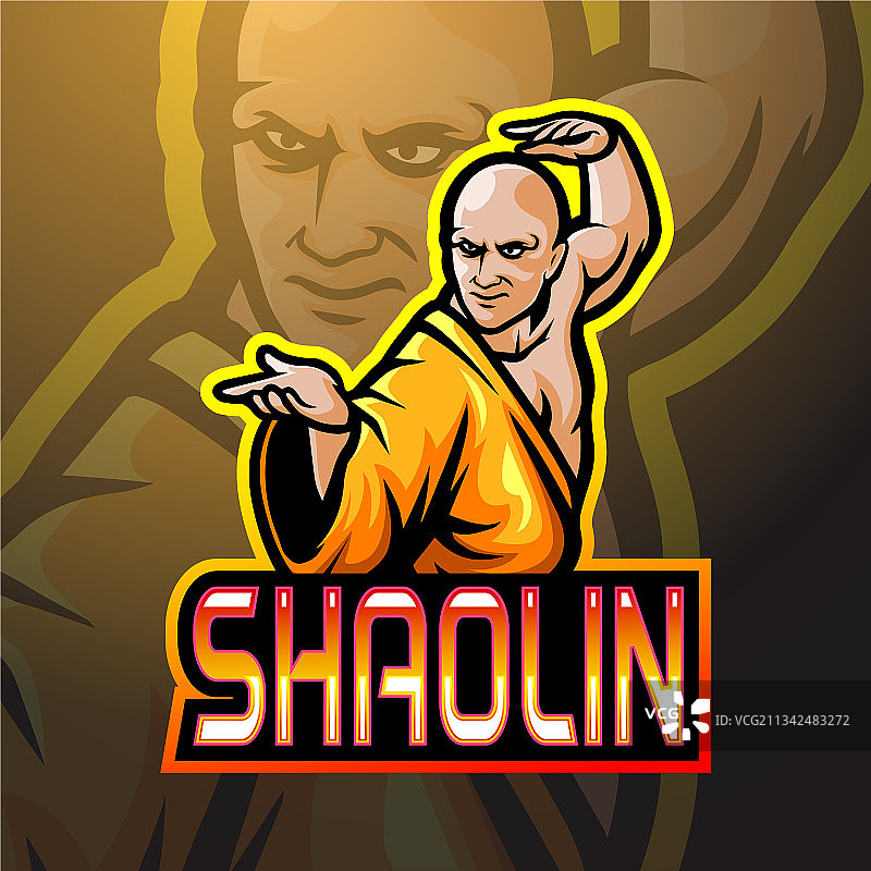 少林电竞Logo吉祥物设计图片素材