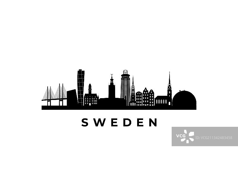 瑞典天际线与著名地标图片素材